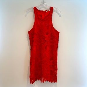 Lovers + Friends Caspian red shift dress